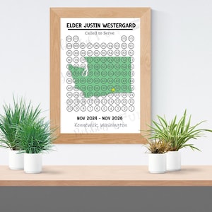 Missionary Countdown for serving Missionary two years, 104 week countdown, Digital File for printing 20x30, 11x14, & 8x10