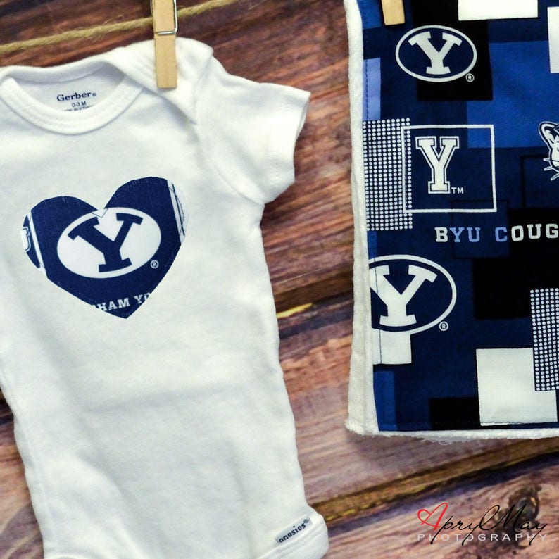 BYU Baby Onesie BYU Gift Byu Heart Onesie Byu Onesie BYU Etsy