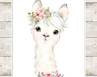 llama nursery wall art
