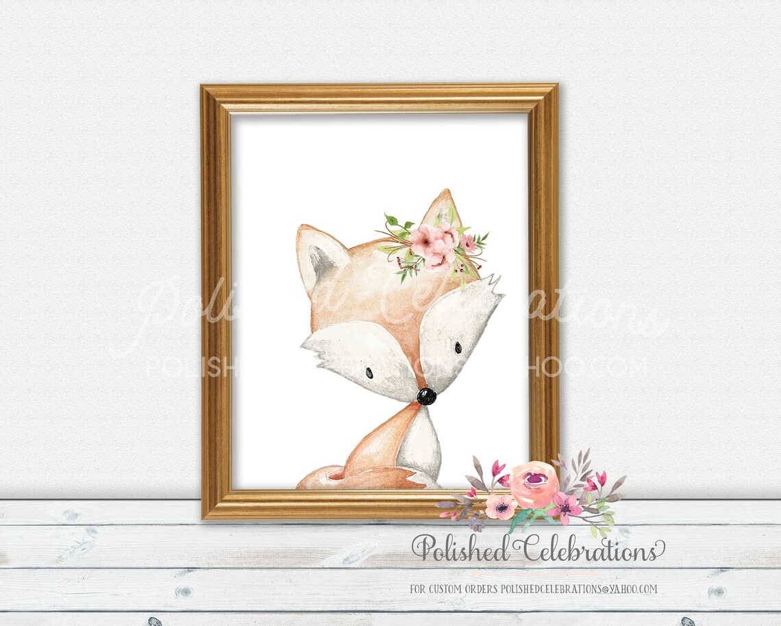 Boho Blush Woodland Animal Set / Printable Nursery Art / Baby Girl ...