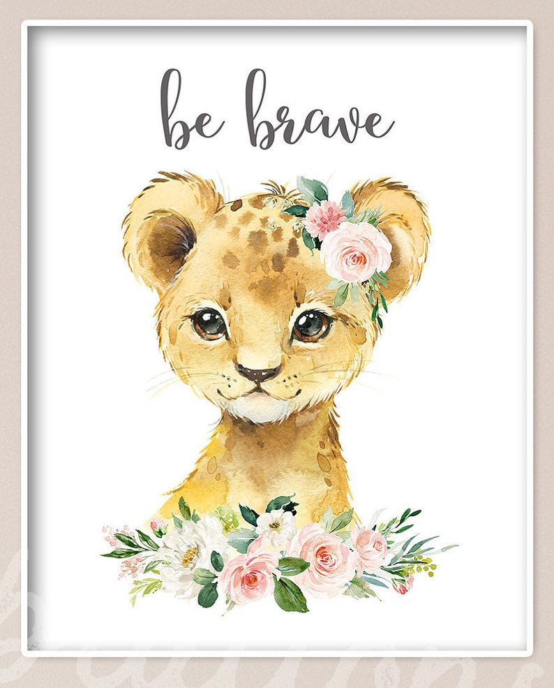 Blush Safari Animal Nursery Art / Set of 6 Safari Nursery Etsy