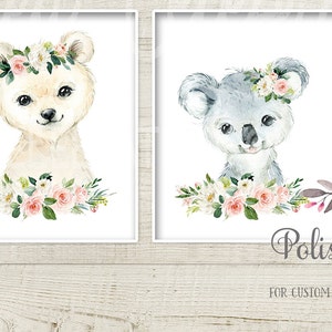 Blush Safari Animal Nursery Art / Printable Set of Safari - Etsy