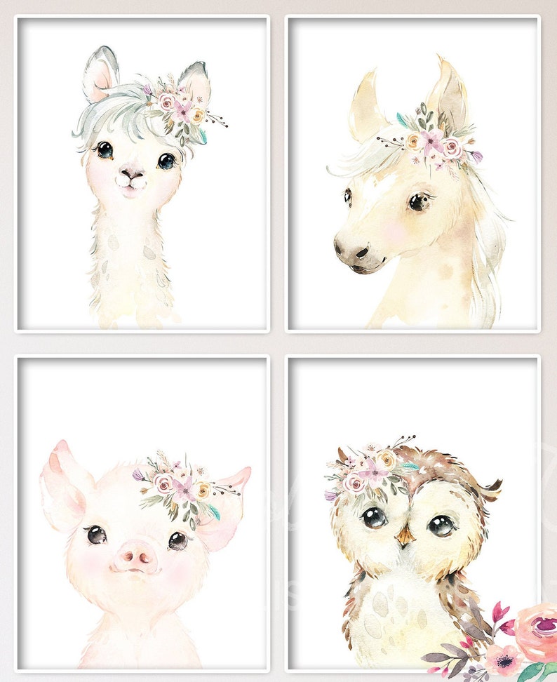 Boho erröten Bauernhof Tiere / druckbare Bauernhof Kunst / | Etsy