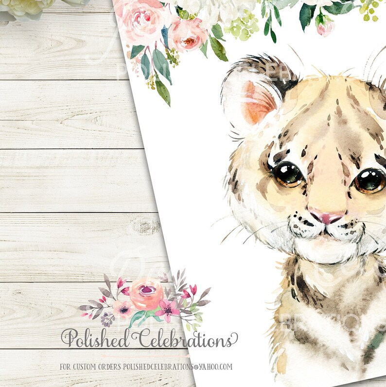 Boho Blush Tiger Art / Printable Nursery Art / Tiger Cub Etsy
