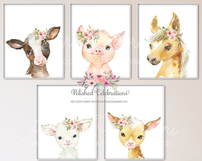 Boho erröten Bauernhof Tiere / druckbare Kindergarten Kunst / | Etsy