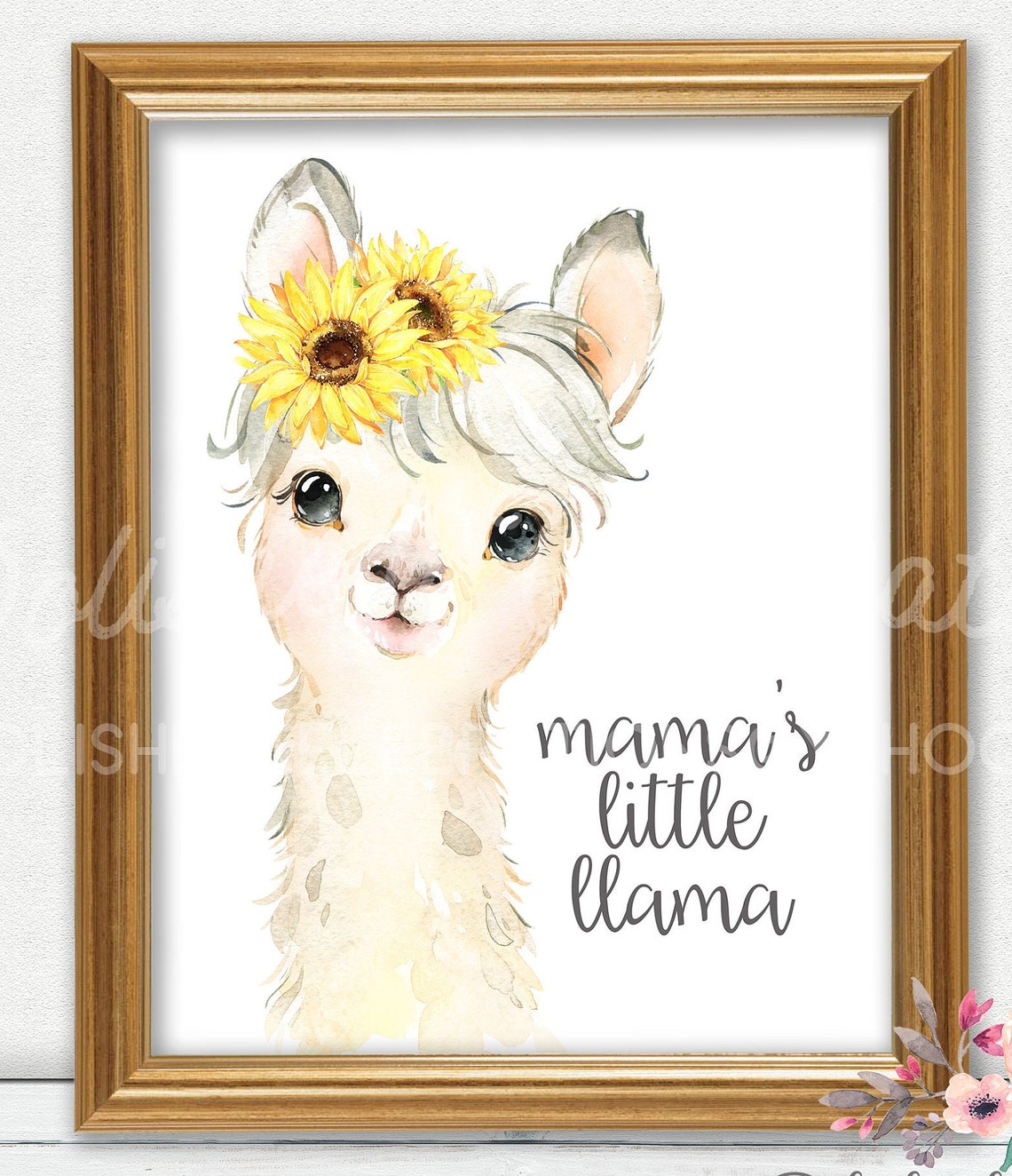 Sunflower Llama Nursery Art / Printable Wall Decor / Etsy