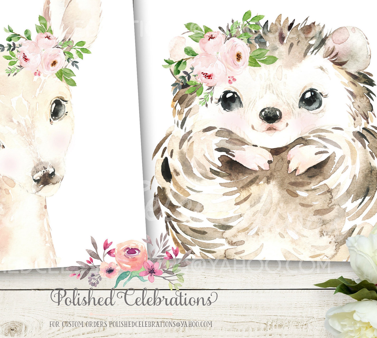 Blush Woodland Animal Set / Printable Nursery Art / Boho Etsy