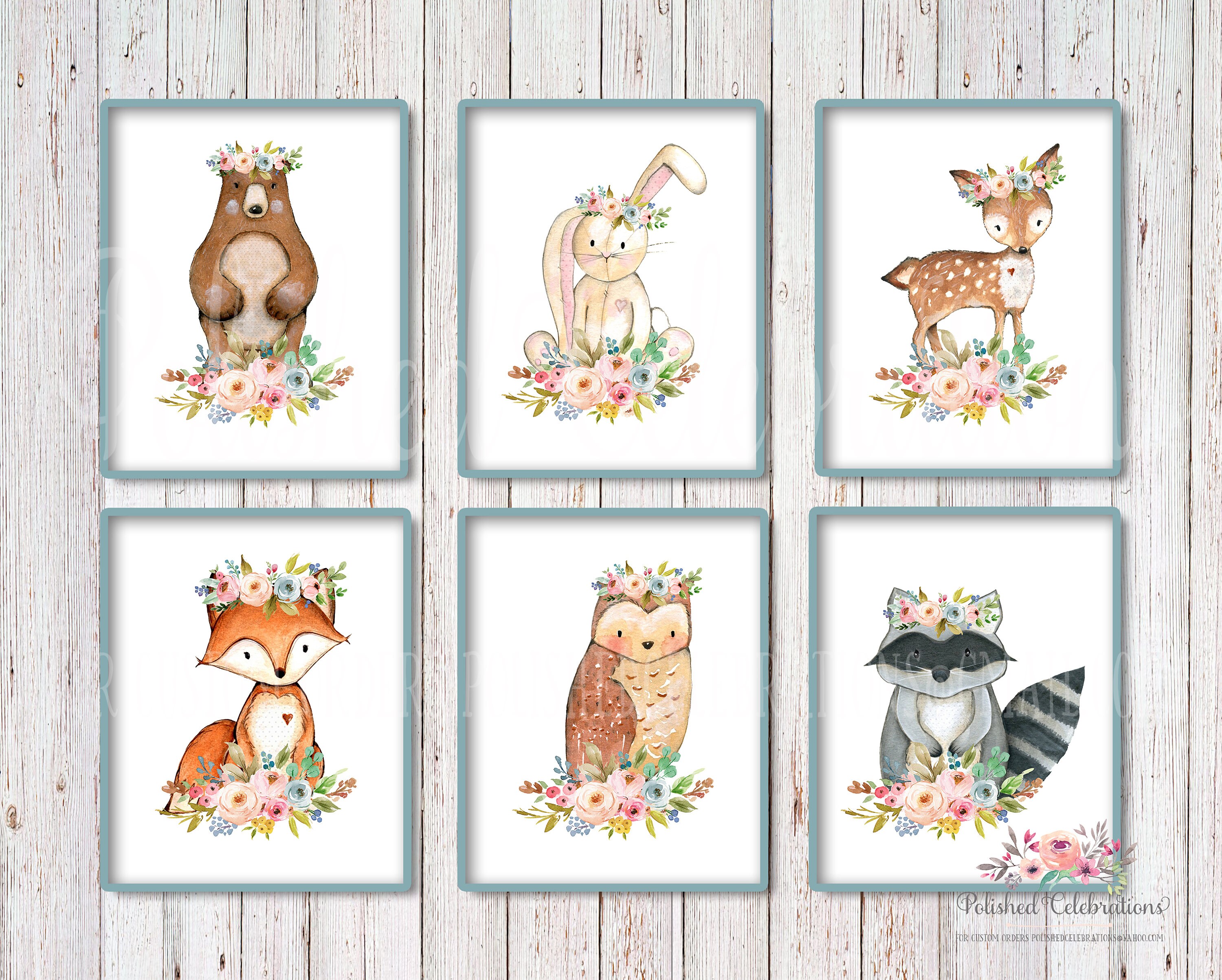 Boho Woodland Animals Set / 8x10 Nursery Art / Printable / Etsy