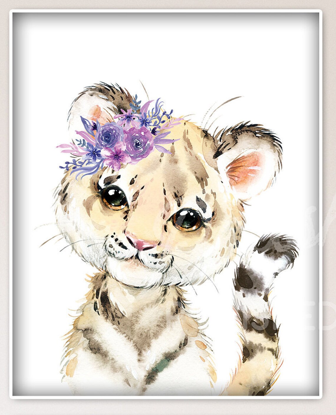 Purple Blush Safari Animal Art / Set of 6 Printable Safari Etsy