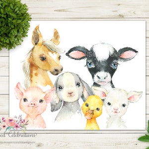 Farm Animal Nursery Art / Barnyard Nursery Printable / Farm - Etsy