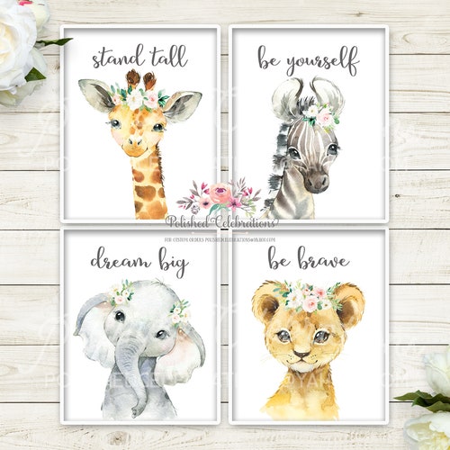 Printable Blush Pink Rustic Nursery Wall Decor for Baby Girl Etsy