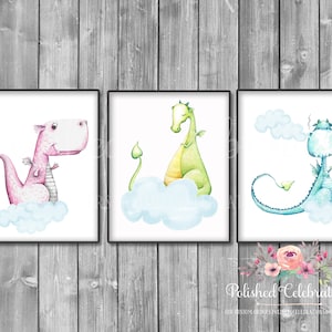 Dragon Nursery Art / Printable Decor / Baby Boy Wall Art / Mythical Nursery Prints / Baby Girl Nursery / Boy Room Decor / Gender Neutral