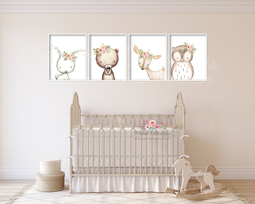 Boho Blush Woodland Animal Set / Printable Nursery Art / Baby - Etsy