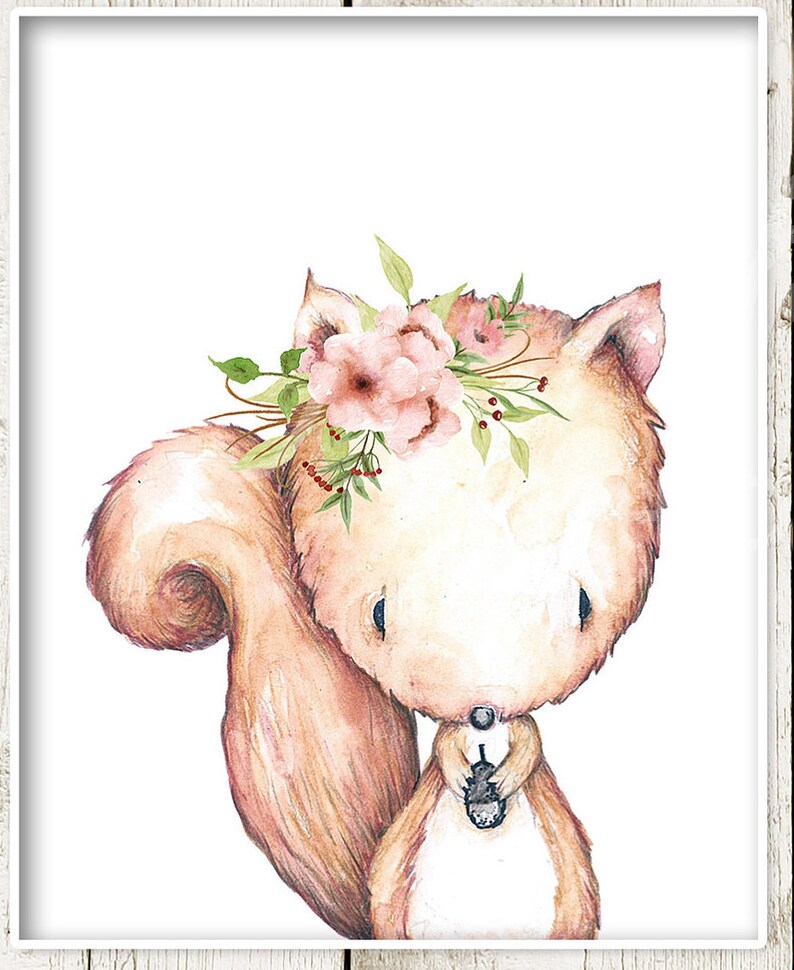 Blush Boho Woodland Animal Set / Printable Nursery Art / Baby Girl ...