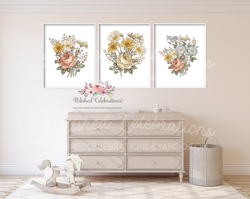 Boho Vintage Nursery Wall Art / Printable Nursery Art / Baby Etsy