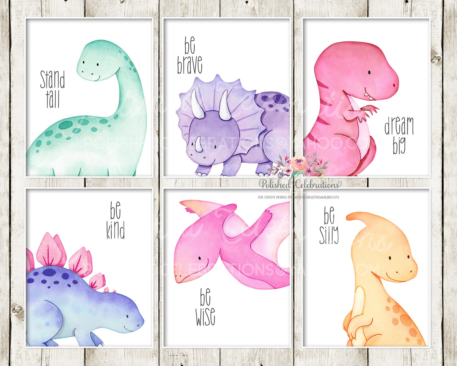 Girl Dinosaur Nursery Art / Printable DIY Print Set / Dino - Etsy
