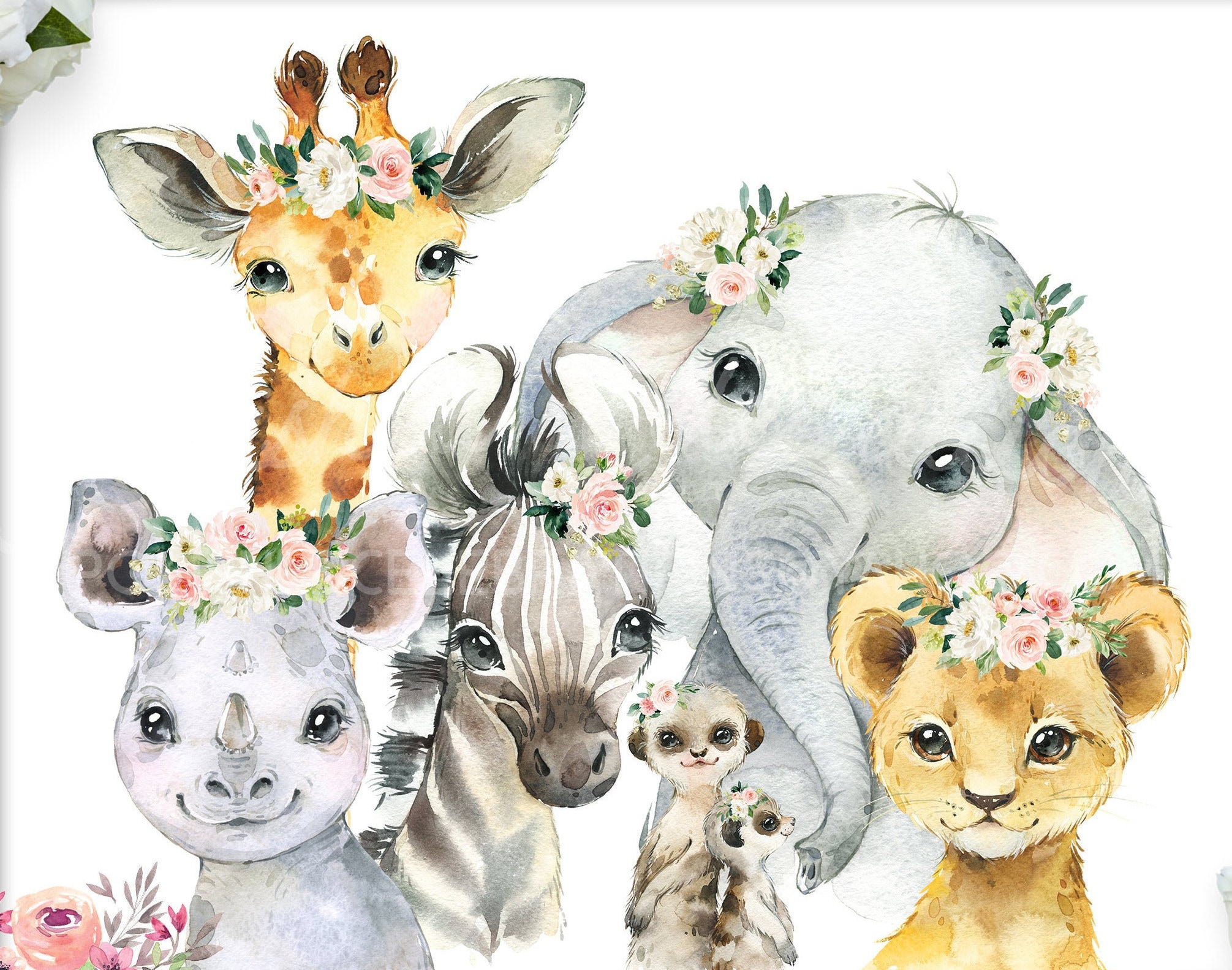 Blush Jungle Animal Nursery Art / Safari Nursery DIY Print / Etsy
