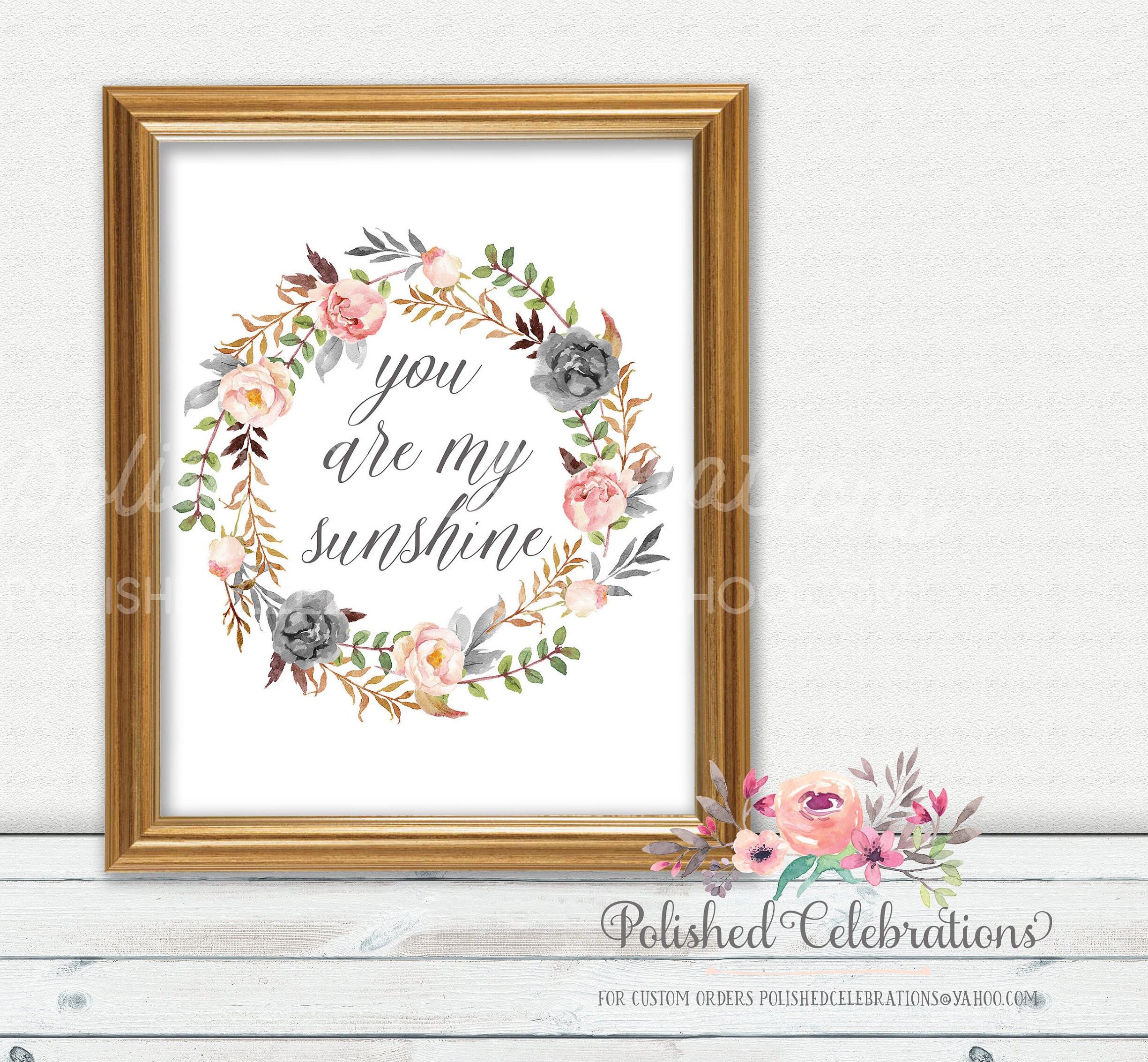 Boho grau erröten rosa Sie sind mein Sonnenschein / druckbare | Etsy