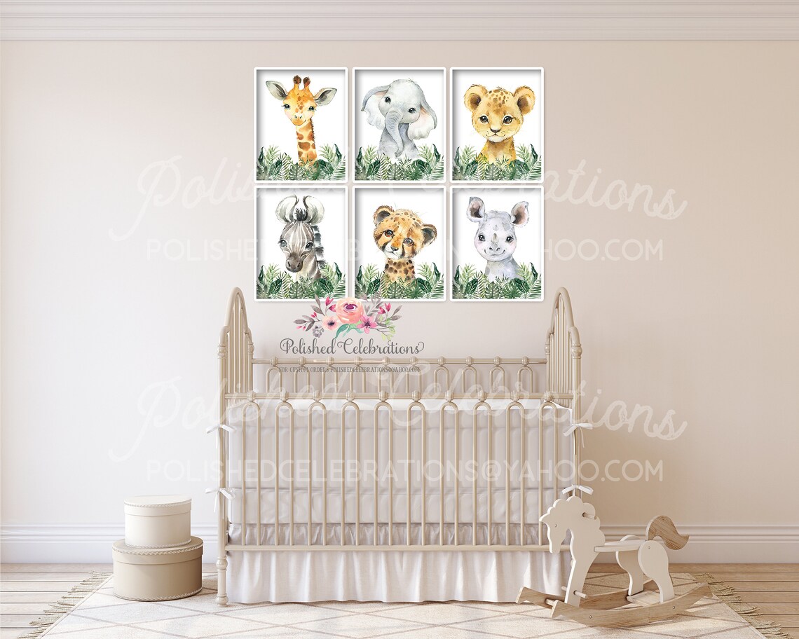 Tropical Safari Animal Decor / Printable Nursery Art / Zoo Etsy