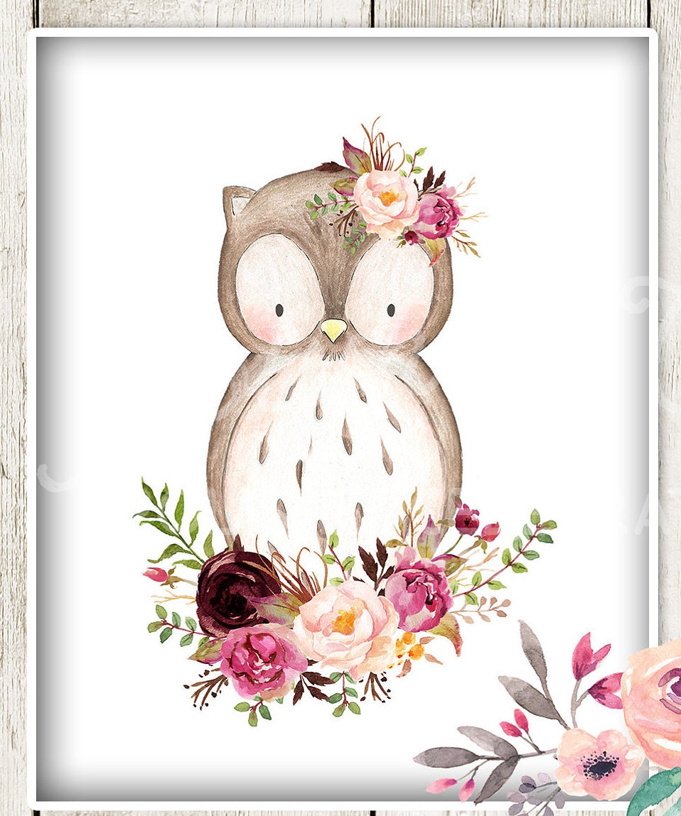 Boho Woodland Animal Set / Printable Nursery Art / Blush Pink - Etsy