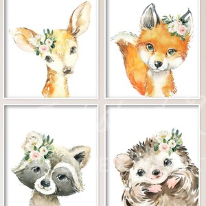 Blush Woodland Animal Set / Printable Nursery Art / Boho Nursery Decor ...