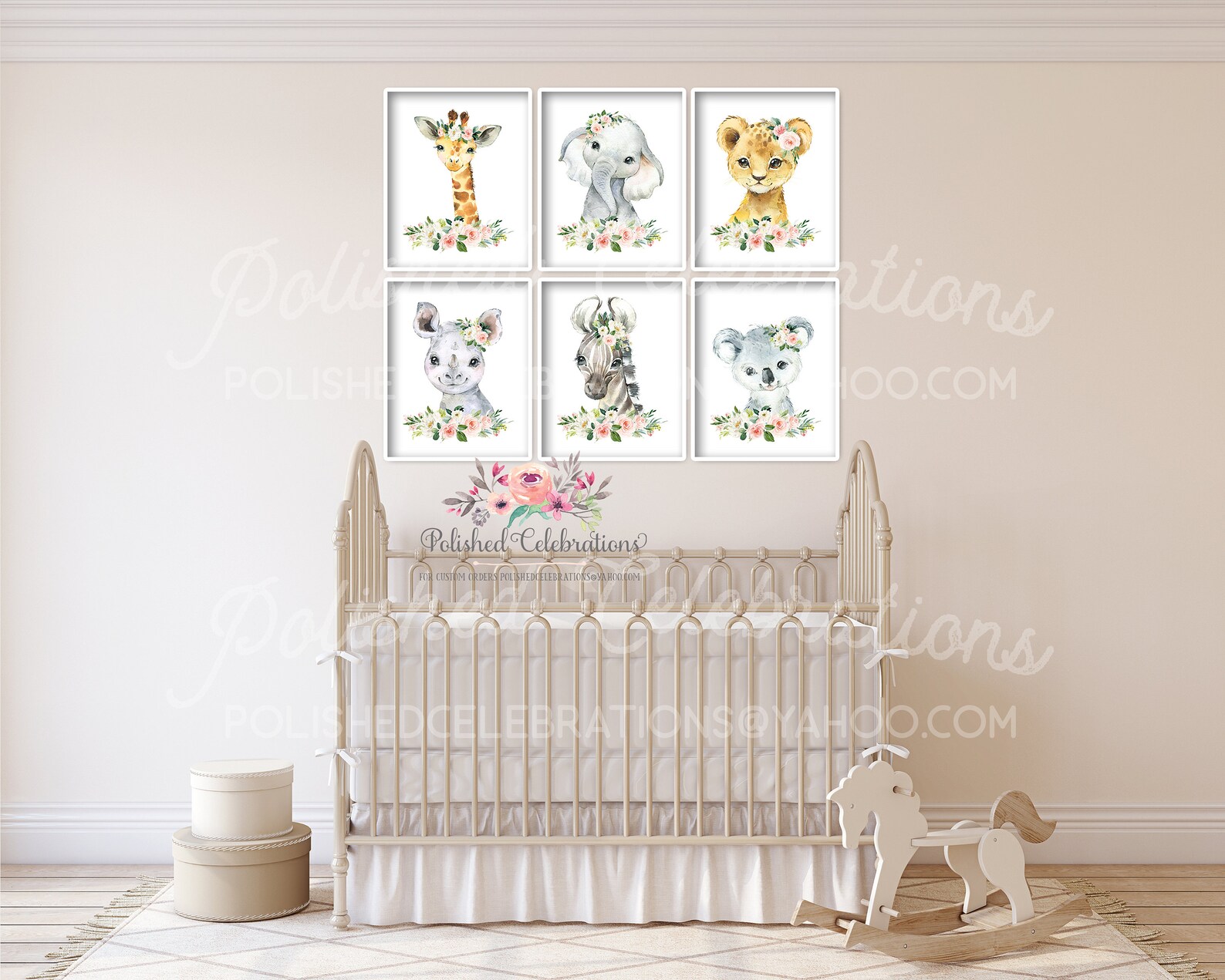 Blush Safari Animal Nursery Art / Printable Set of 16 Safari Etsy