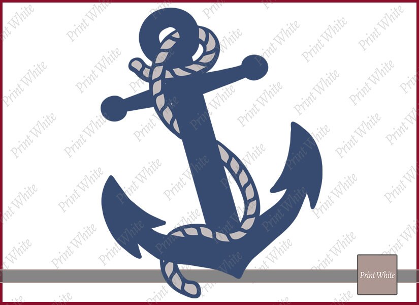 Anchor with Rope Svg, Anchor Cut File for Stencil, Nautical Anchor with  Rope Svg, Colorful Anchor Svg, Cricut Cutting File, Printable Anchor