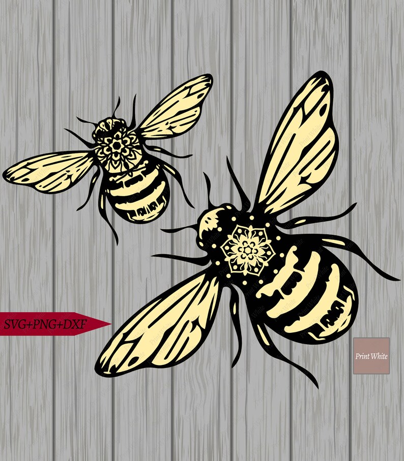 Download Bee Svg Mandala Bee Cutting Files Png Svg Dxf Printable | Etsy