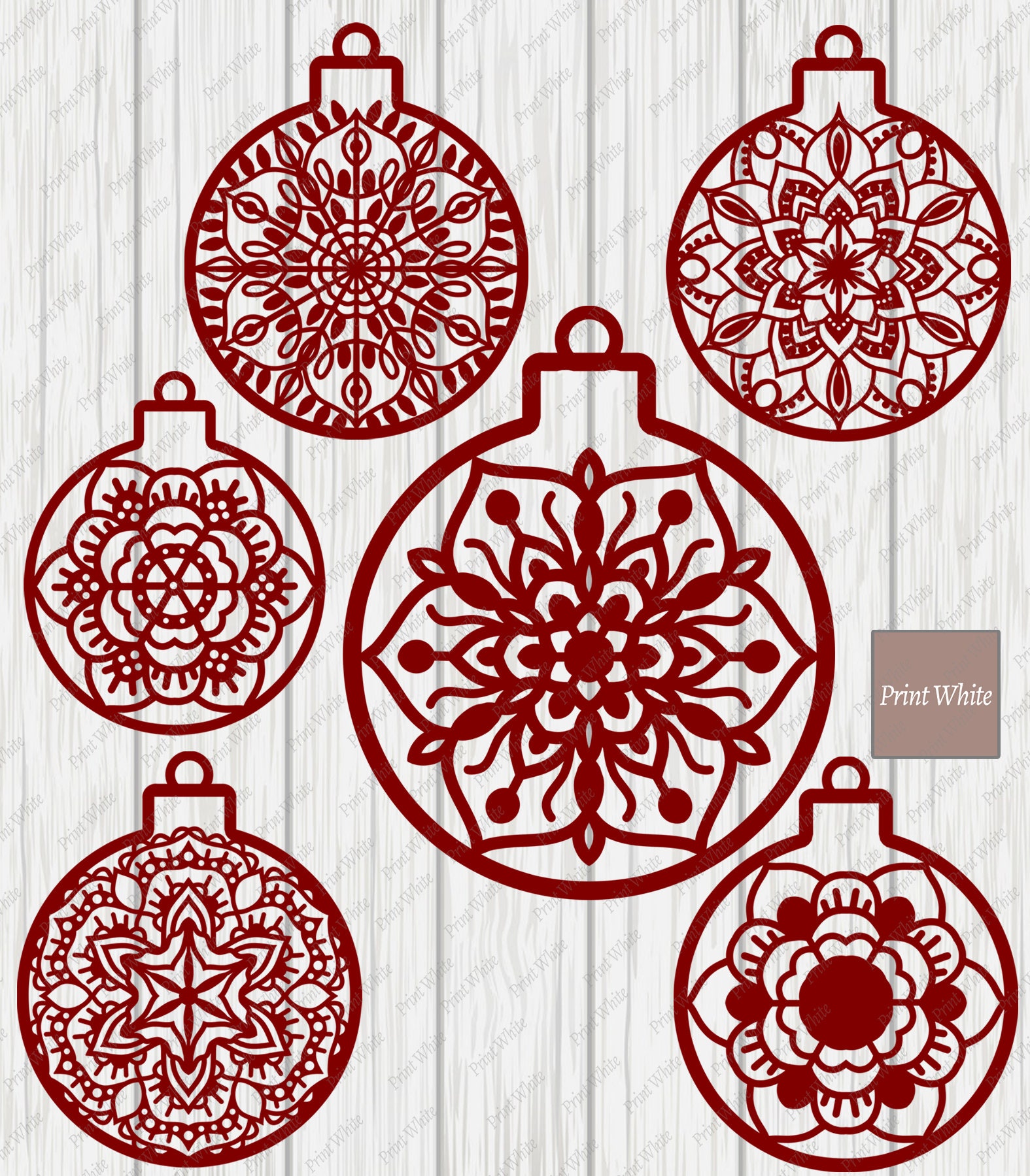 Download Cuttable Bauble Mandala Bauble Svg Christmas Decor Etsy