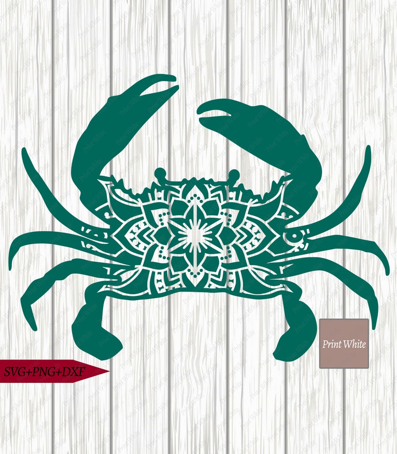 Crab Mandala Svg Sublimation Design Crab Svg Dxf Png ...