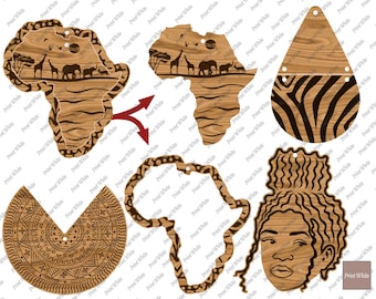 African Earrings SVG Bundle: Laser Cut Files (Digital Download)
