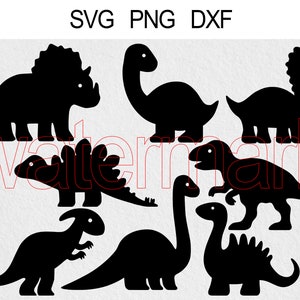 Baby Dinosaur SVG Bundle: Trex, Stegosaurus, Velociraptor (Digital Download)