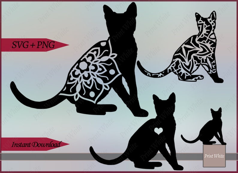 Download Cat Clipart Cat Svg Cat Mandala Cat Cutting File Cat Lover ...