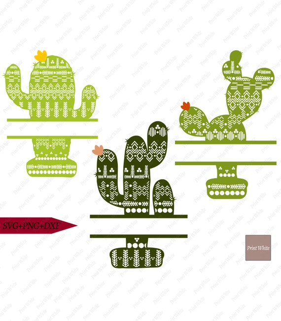 Download Cactus Monogram Svg Boho Cactus Svg Bundle Png Svg Dxf Etsy