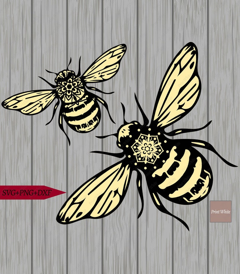 Download Bee Svg Mandala Bee Cutting Files Png Svg Dxf Printable | Etsy