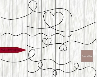 Doodle Lines Clipart: SVG, DXF, PNG Cutting Files (Digital Download)