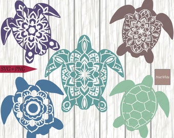 Sea Turtle SVG Bundle: Cut Files, Clipart, Image Transfer (PNG, SVG)