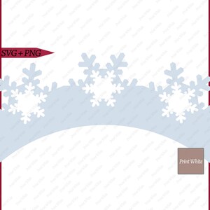 Snowflakes Cupcake Wrapper Svg, Christmas Cupcake Wrapper Template ...