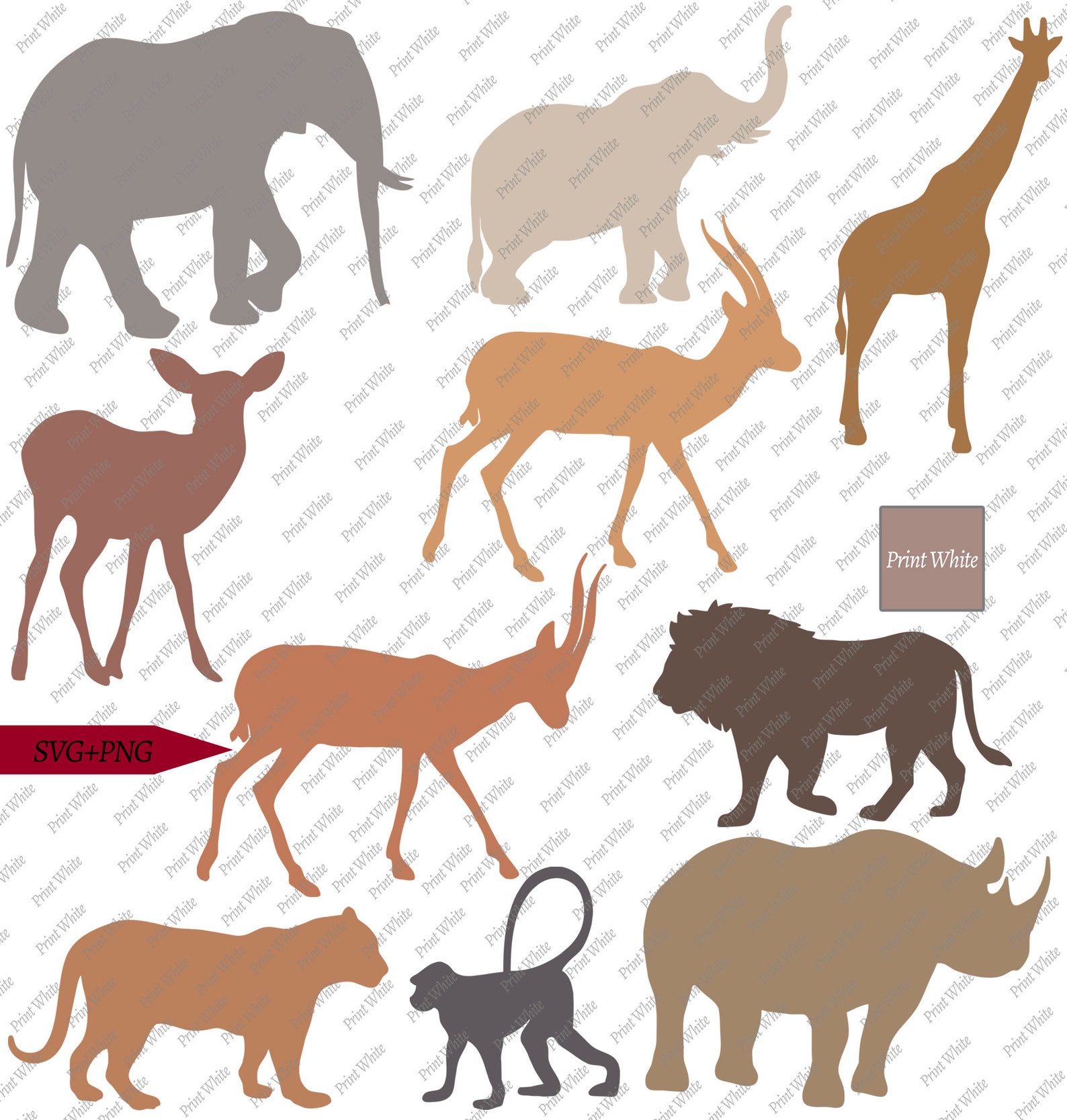 Safari Scene Svg Png Cricut Cut Files Colored Clipart - Etsy UK