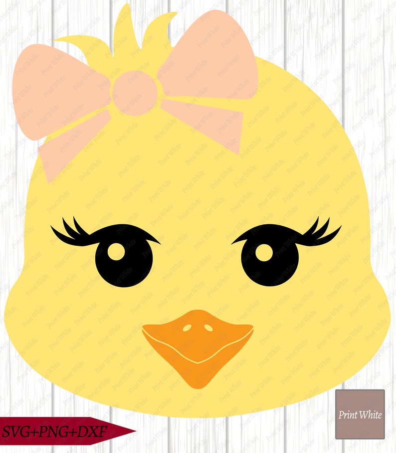 Cute Chick Face Svg Dxf Png Chick Face Cut File Digital | Etsy