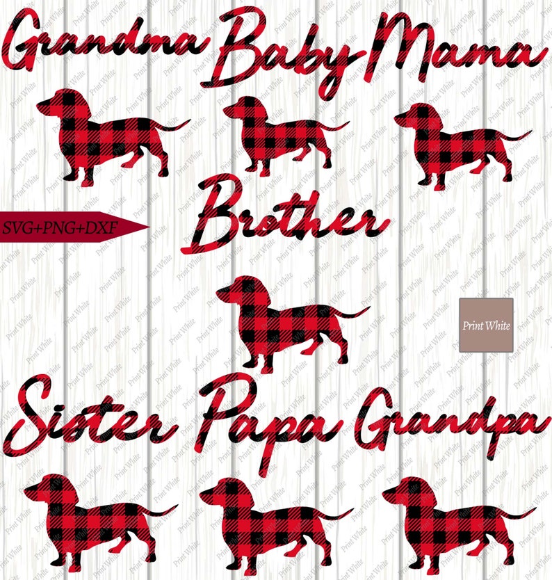 Download Family Matching Svg Png Dxf Bundle Buffalo Plaid Dachshund ...