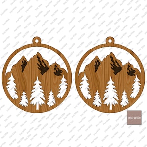 Mountain Earrings Svg - Glowforge Files - Laser Cut Earrings - Cricut Cut File - Layered Mountain Earrings - Hiking Earrings Gift Svg