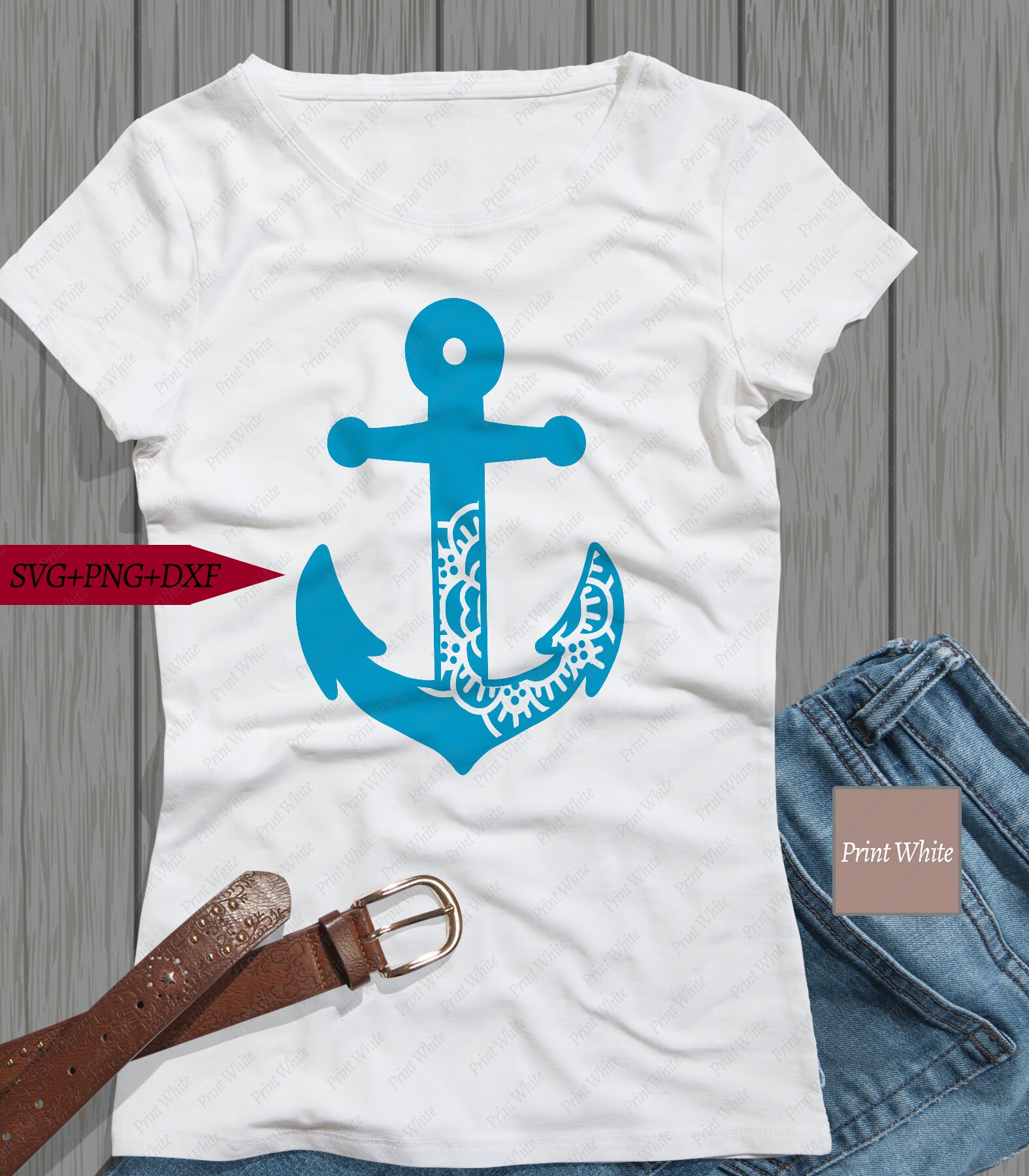 Anchor Mandala Svg Dxf Png Nautical Sublimation Design Cricut | Etsy