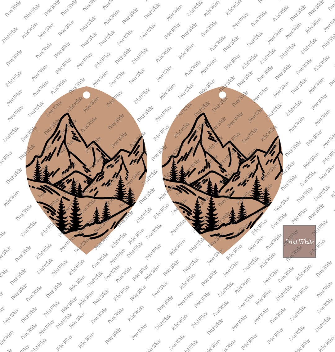 Mountain Earrings Svg Files Laser Cut Earrings Cricut Cut