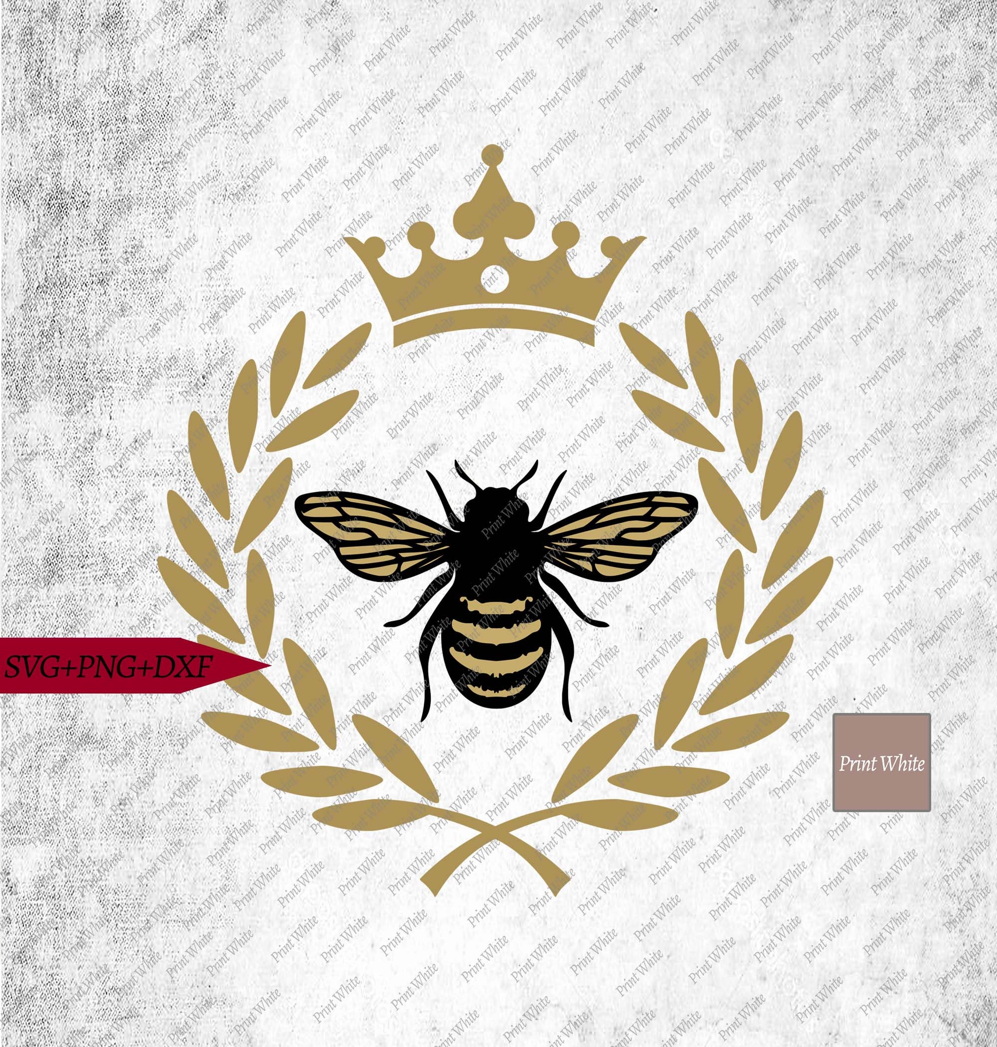 Bee Svg Dxf Png Laurel Wreath Crown Queen Bee Design Clipart Printable  Decal Stencil Bee Logo Cricut Silhouette Cut File Digital Download - Etsy