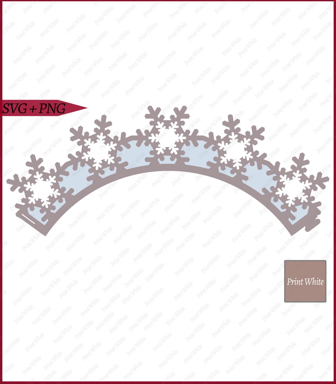 Snowflakes Cupcake Wrapper Svg Christmas Cupcake Wrapper - Etsy UK