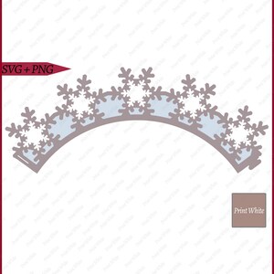 Snowflakes Cupcake Wrapper Svg, Christmas Cupcake Wrapper Template ...