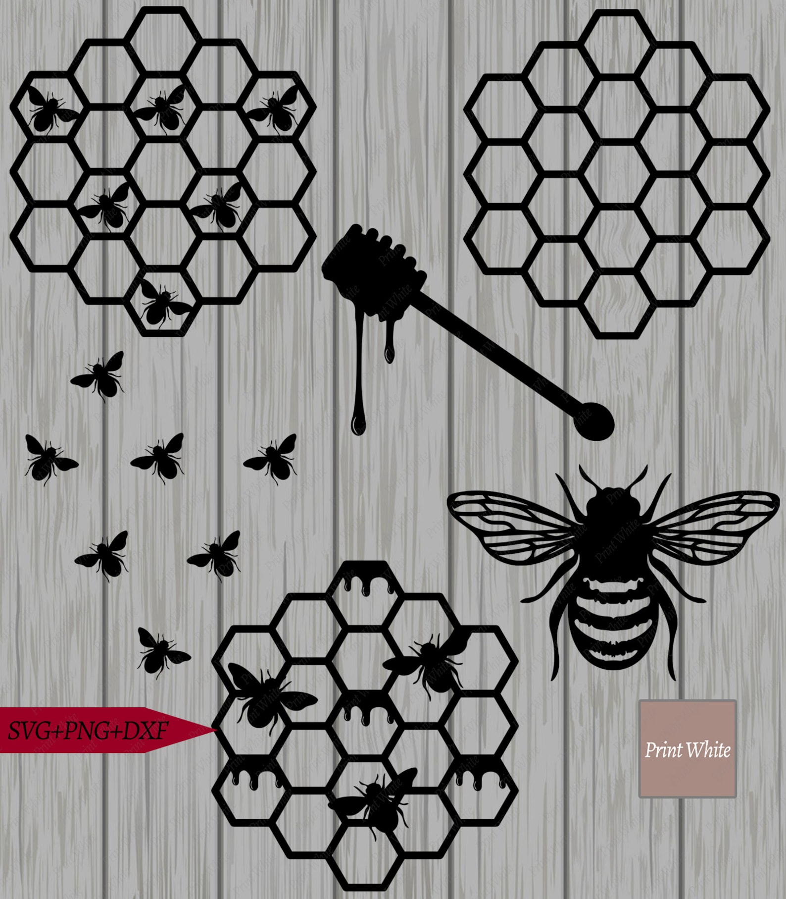 Bee Stencil Svg Svg Honey Dipper Cut File Cricut Etsy Canada
