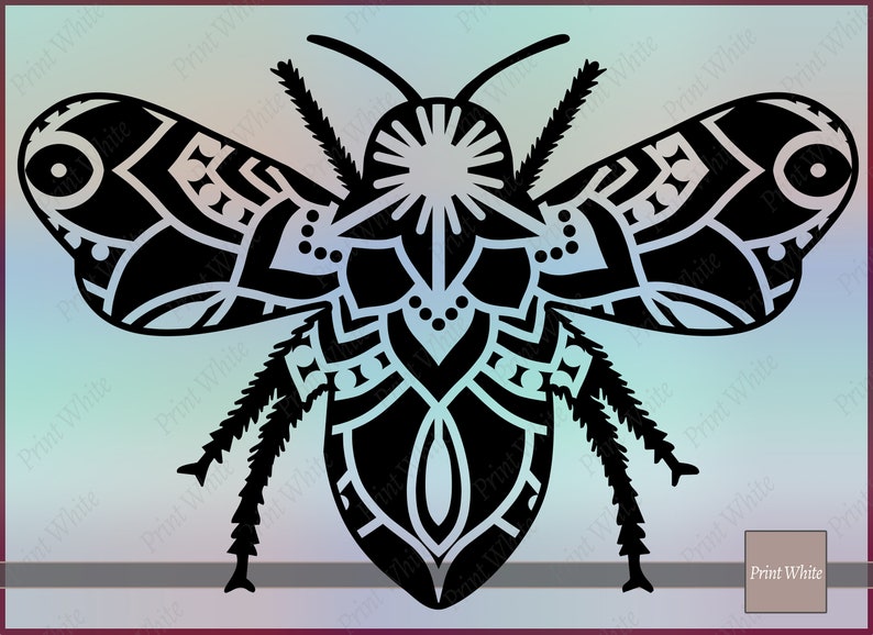 Download Mandala Bee Svg Zentangle Bee Svg Bee Clipart Bee Cut File ...