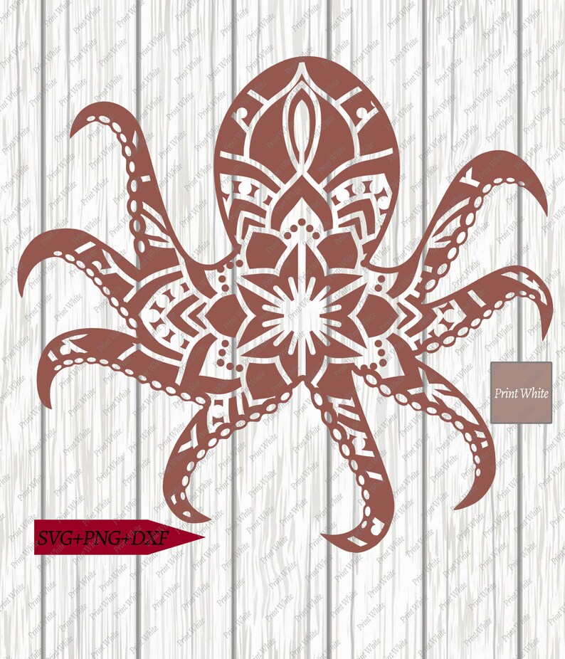 Download Octopus Mandala Svg Png Dxf Sea Animal Mandala Cut File | Etsy